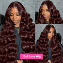 Body Wave Chocolate Brown 13x6 Lace Front Wigs Human Hair Pre Plucked Brazilian Brown Virgin Hair 13x4 HD Frontal Wig 200Density