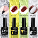 LILYCUTE 7ML Nail Gel Polish Full Coverage Manicure No Wipe Top Coat Base Coat Primer Soak Off LED UV Gel Nail Art Gel Varnish
