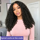 Burmese Curly Hair Wig 13x6 HD Lace Front Wig Pre Plucked With Spiral Ends Natural Color 13x4 Hd Lace Human Hair Wigs For Women