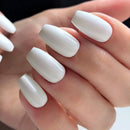 24Pcs Christmas Red Press On False Nails With Adhesive Short Ballerina Coffin Fake Nails DIY Full Cover Tips Manicure Tool