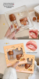 SHAQINUO Honey Series Lip Balm Set Moisturizing Refreshing Non-sticky Anti-Cracked Lip Mask Lip Balm Lip Gloss Makeup Set
