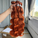 Ginger Color Body Wave Bundles Human Hair with Closure
