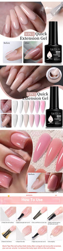 LILYCUTE 7ML Nude Pink Quick Extension Gel Nail Polish Milky Clear Sturcture Hard Enhanced Construction Gel Nail Art Manicure