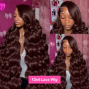 Body Wave Chocolate Brown 13x6 Lace Front Wigs Human Hair Pre Plucked Brazilian Brown Virgin Hair 13x4 HD Frontal Wig 200Density