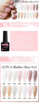 LILYCUTE 7ml Glitter Rose Gold Rubber Base Gel Nail Polish Nude Semi Permanent Soak Off UV LED Varnish DIY Nail Art Manicure