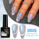 LILYCUTE 7ml Auroras Cat Magnetic Gel Nail Shining Glimmer Crystal Gel Polish Semi Permanent Soak Off UV Gel Nail Art Varnish