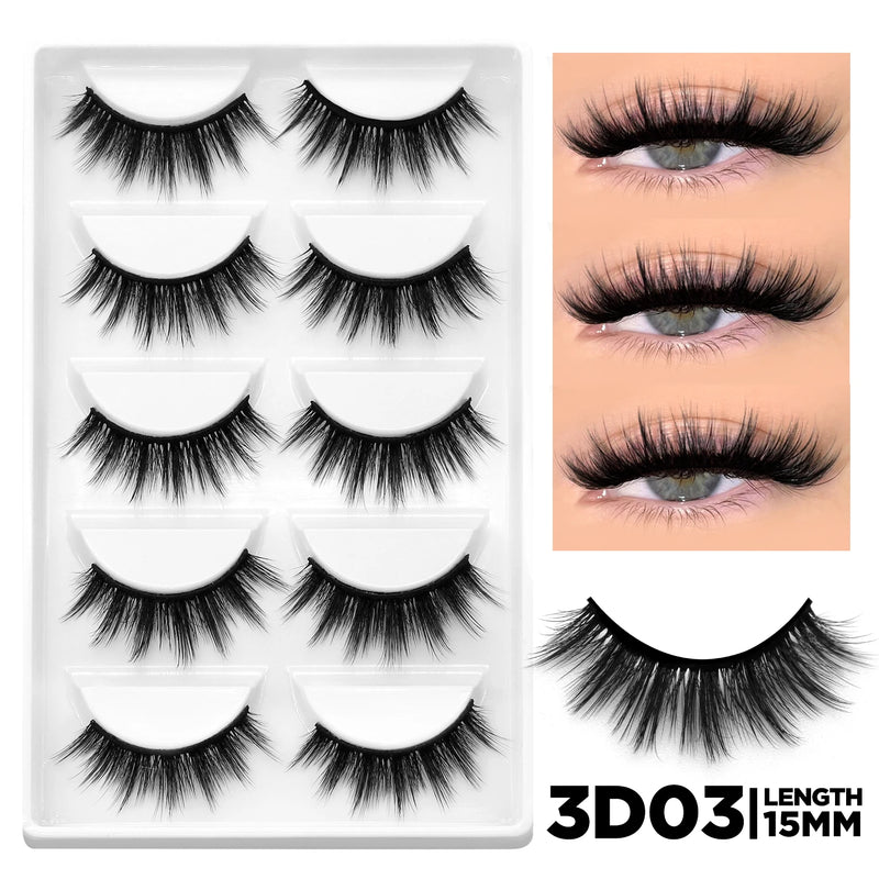 Eyelashes 3D Mink Lashes Natural Eyelashes Clear eyelash stem False Eyelashes Cat Eye Lashes Eyelash Extension Effect