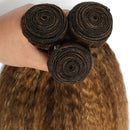 P4/27 Highlight Yaki Straight Human Hair Bundles 30 inch Ombre Brown Blonde Human Hair Bundles Brazilian Hair 1/3/4pcs Bundles