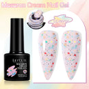 LILYCUTE 7ml Macaron Cream Gel Nail Polish Spring Nud Glitter Sequins Nail Art Varnish Semi Permanant Soak Off UV Gel Manicure