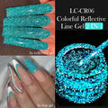 LILYCUTE 5ml Purple Reflective Glitter Liner Gel Nail Polish Laser Sparkling Semi Permanent UV French Painting Nail Art Varnish
