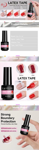 LILYCUTE 8ml Nail Art Peel Off Latex Liquid Tape Glue Protect Nail Polish Varnish Anti-Overflow Latex Skin Care Nail Tools