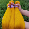 Colored Straight Virgin Human Hair Bundles Blue/Yellow/Red/Green Virgin Raw Hair Brazilian Weaving 1/2/3 Pcs Deals 10-30 Inches