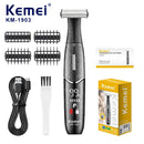 Kemei KM-1903 Unisex Private Electric Trimmer Electric Hair Shaver with LCD Display – All-in-One Full Body Hair Removal Device
