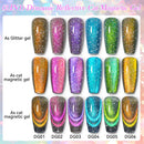 LILYCUTE 6PCS/SET 7ml Dynamic Reflective Cat Magnetic Gel Nail Polish with Free Magnet Sparkling Soak Off UV Gel Nail Art Kit