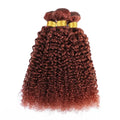 33# Reddish Brown Kinky Curly Bundles Human Hair Unprocessed Brazilian Virgin Copper Red Curly Wave Bundles 1/3/4pcs for Women