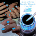 LILYCUTE 5ML Blue Tears Cat Liner Gel Polish Super Bright Sparkling French Line Semi Permanent Nail Painting Soak Off UV Gel