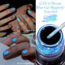 LILYCUTE 5ML Blue Tears Cat Liner Gel Polish Super Bright Sparkling French Line Semi Permanent Nail Painting Soak Off UV Gel