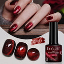 LILYCUTE 7ml Autumn Cat Magnetic Gel Nail Polish Red Brown Semi Permanent Glitter Magnetic Gel UV/LED Soak Off Varnish Design