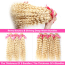 Blonde Human Hair Bundles 613 Deep Wave Bundles Human Hair Brazilian Hair Weave Bundles Remy Human Hair Extensions 36 38 40 Inch