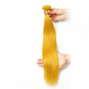 Yellow Colored Bone Straight Human Hair Bundles Raw Hair Human Hair Extensions 1/2/3/4 Human Hair Bundles Double Weft 10-30