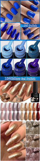 LILYCUTE 7ml Glitter Gel Nail Polish Autumn Winter Colorful Sparkling Laser Semi Permanent Soak Off UV Gel Nail Art Varnish