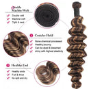 P4/27 Highlight Ombre Loose Deep Wave Bundles with 4x4 13x4 HD Closure Frontal Virgin Human Hair 3/4 Bundles With Closure