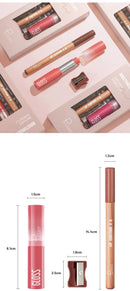 1set, 8 colors lip liner lipstick combo, long-lasting moisturizing, easy to apply, comes with a pencil sharpener, gift for women