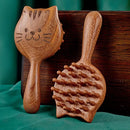 Sandalwood Massage Comb Cute Cat Shape Coarse Toothed Head Hair Therapy Massage Comb Guasha Scraping Body Massage Tool