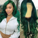 Dark Green Fashion Color Preplucked 4x4 13x4 Lace Closure With Bundles Body Wave Human Hair Bundles with Closure Remy Hair