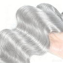 Silver Gray Body Wave Bundles Human Hair Remy Unprocessed Brazilian Human Virgin Hair 10-30 Inch Double Weft For Women 1/3/4 PCS