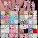 500PCS 3D Nail Art Decoration Kit with Resin Bows, Flat Back Pearls, and Assorted Shapes – Unscented DIY Craft Embellishments