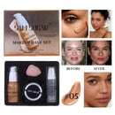 Makeup Primer Milk Set, Makeup Powder, Sponge Puff Four - Piece Set, Durable, Easy Makeup, Makeup Set Christmas Gift