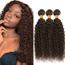 #2 Dark Brown Chocolate Kinky Curly Human Hair Bundles Virgin Human Hair Jerry Curly Bundles 1/3/4 95G/PC Hair Weaving Human Hai