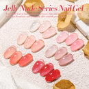 LILYCUTE 6PCs/SET 7ML Jelly Sea Glass Nail Gel Polish Spring Translucent Pink Nude Semi Permanent Soak Off Nail Art Manicure Kit