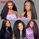 Brazilian Kinky Yaki Straight Human Hair Bundles With Closure Frontal 5x5 6x6 3/4 Bundles With HD Lace Closure Frontal For Women