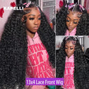 280% Density Burmese Curly Human Hair Wig 13x4 HD Transparent Lace Frontal Wigs Pre Plucked Rem Burmese Human Hair Wigs 32 inch