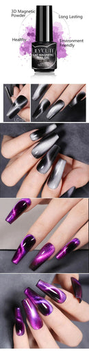 LILYCUTE 7ML Black Cat Magnetic Gel Nail Polish 9D Magnetic Gel Shine Colorful Design Manicure Semi Permanent Soak Off DIY Nail