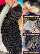 250 Density Deep Wave 40 Inch 13x6 Hd Lace Front Wig Human Hair Curly Wigs Water Wave Transparent Lace Front Wig For Black Women