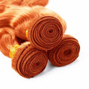 #350 Color Ginger Orange Bundles Body Wave Human Hair Bundles Dark Orange Double Weft Brazilian Virgin Real Remy Hair Extensions