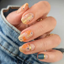 24Pcs Fashion Fake Nails Press on Short Square Head False Nail Art Black Starlit Sky Design Artifical Full Cover Nail Tips