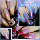 LILYCUTE 7ML Auroras Thermal Gel Nail Polish Brown Glitter Temperature Color Changing Semi Permanent Soak Off UV Nail Art Gel