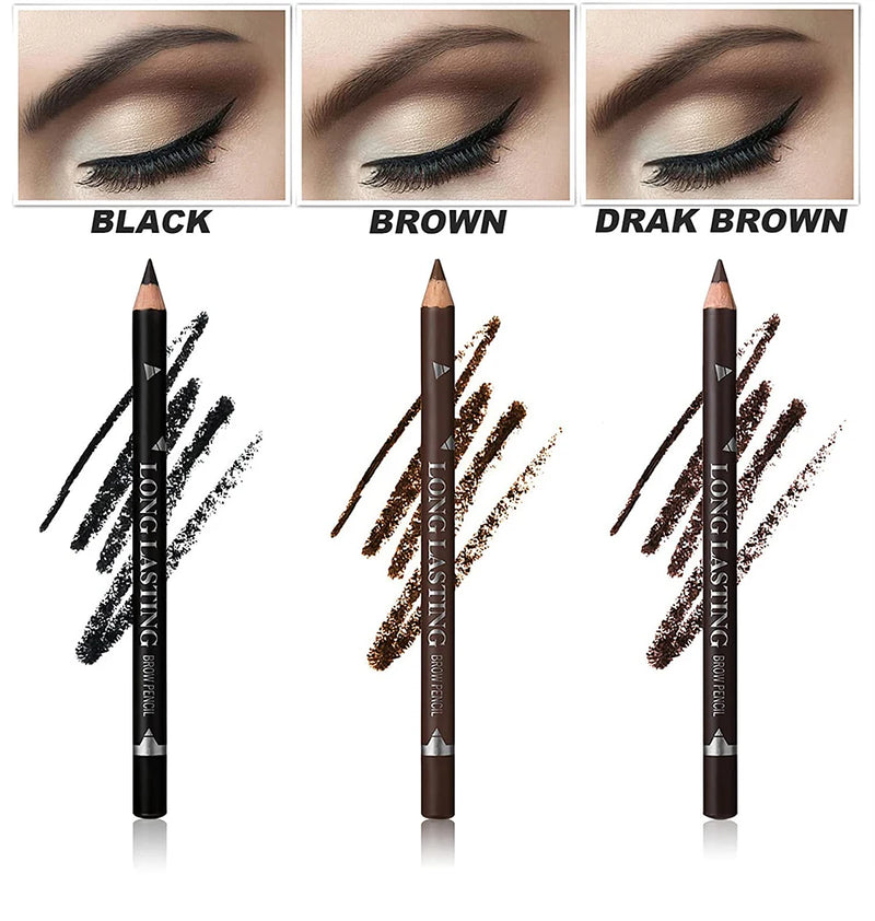 6/12Pcs Eye Brow Pencil Waterproof Professional Women Eye Makeup Pen Easy Color Natural Black Brown Cosmetic Beauty Eyebrow Tool