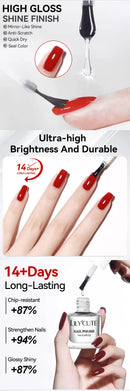 LILYCUTE 7ML Nail Base Top Polish Clear Bright Effect Semi-permanent Long Lasting Nail Art Varnish Fast Drying No Need Lamp