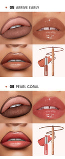 1set, 8 colors lip liner lipstick combo, long-lasting moisturizing, easy to apply, comes with a pencil sharpener, gift for women