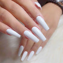 24Pcs Artificial Press On Fake Nail With Jelly Glue Super Long Ballerina Coffin False Nail DIY Wine Red Finger Tip Manicure Tool
