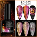 LILYCUTE 7ml 9D Reflective Cat Magnetic Gel Nail Polish Blue Sparkling Semi Permanent UV Gel Soak Off Glitter Gel Nail Art