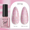 LILYCUTE 7ML 125 Colors Gorgeous Glitter Red Nail Gel Polish Semi Permanent Soak Off LED UV Gel Nail Art Manicure Varnish