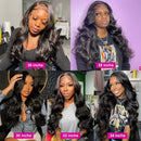 100% Unprocessed Virgin Brazilian Human Hair Bundles Natural Black Color 30 32 Inch Body Wave 3/4 Bundles Raw Hair Extensions 16A Remy Pure Human HairBundle