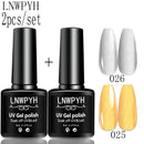 LNWPYH 2Pc Gel Nail Polish Kit Professional Glitter Nail Gel Polish Semi Permanent Soak Off UV Nail Art Gel Varnish Nail Art Set