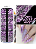 12Grids(6000pc) 3D Resin Nail Art Rhinestones+Tools 2mm Brilliant Diamond Nail Charms DIY Clothes Phone Case Manicure Accessory
